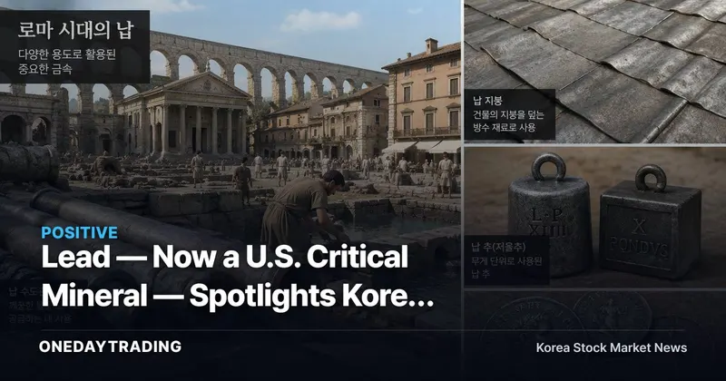 Lead — Now a U.S. Critical Mineral — Spotlights Korea Zinc as an AI-Era Industrial Infrastructure Play