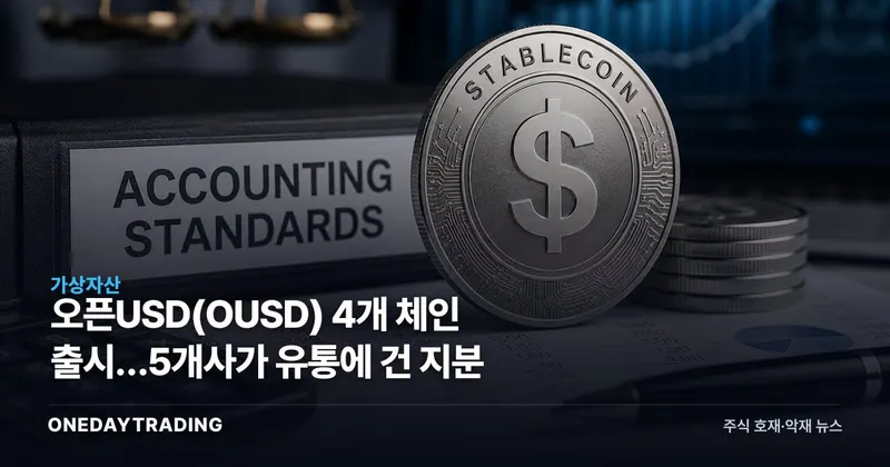 오픈USD(OUSD) 4개 체인 출시…5개사가 유통에 건 지분