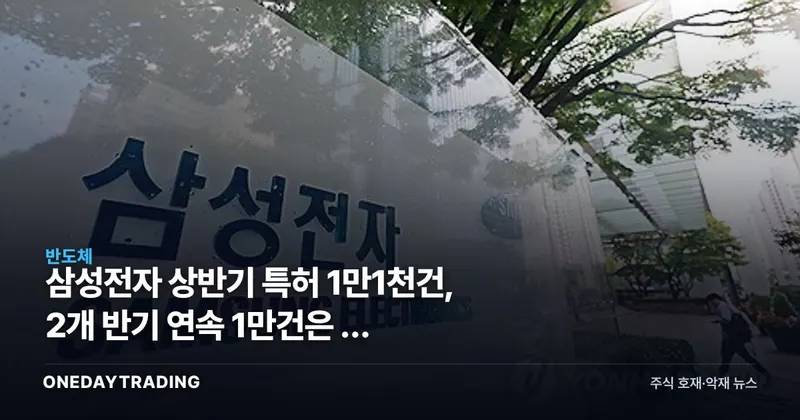 삼성전자 상반기 특허 1만1천건, 2개 반기 연속 1만건은 왜 처음이었나
