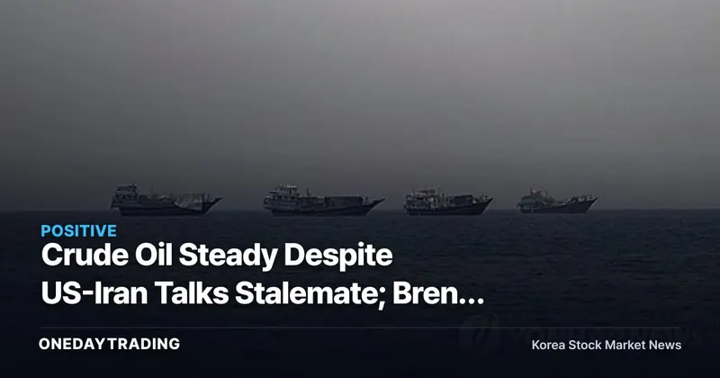Crude Oil Steady Despite US-Iran Talks Stalemate; Brent Edges Up 0.3%
