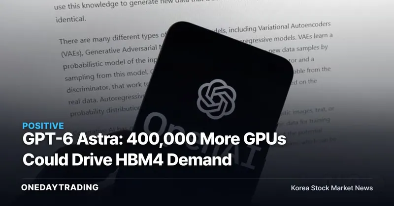 GPT-6 Astra: 400,000 More GPUs Could Drive HBM4 Demand