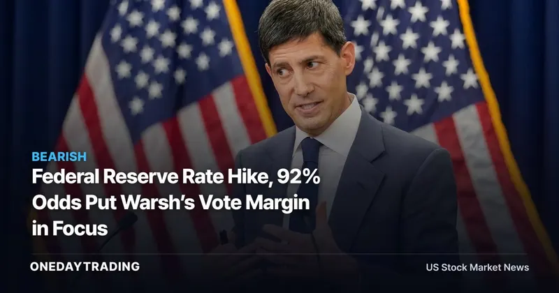 Federal Reserve Rate Hike, 92% Odds Put Warsh’s Vote Margin in Focus