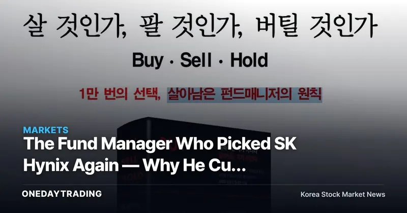 The Fund Manager Who Picked SK Hynix Again — Why He Cut Secondary Batteries from the Rally