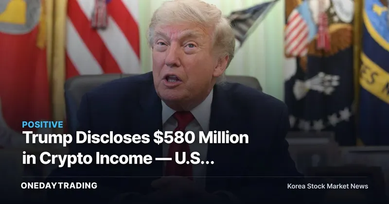 Trump Discloses $580 Million in Crypto Income — U.S. Digital Asset Regulation Set to Shift