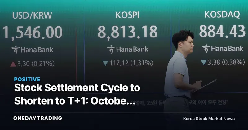 Stock Settlement Cycle to Shorten to T+1: October Roadmap — How Will Brokerage Stocks and Investor Capital Efficiency Change?