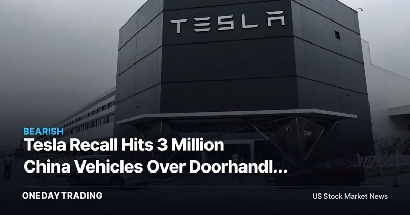 Tesla Recall Hits 3 Million China Vehicles Over Doorhandle and Monitoring Risks