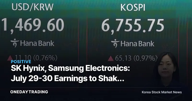SK Hynix, Samsung Electronics: July 29-30 Earnings to Shake KOSPI 6755