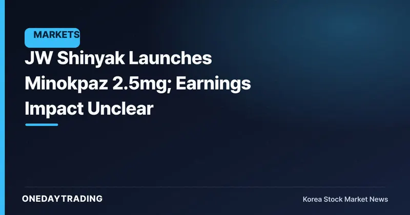 JW Shinyak Launches Minokpaz 2.5mg; Earnings Impact Unclear