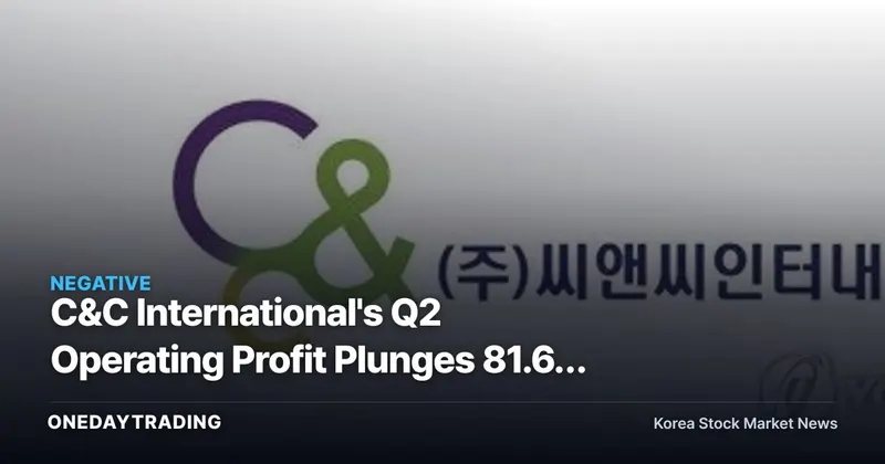 C&C International's Q2 Operating Profit Plunges 81.6% — No Explanation Given