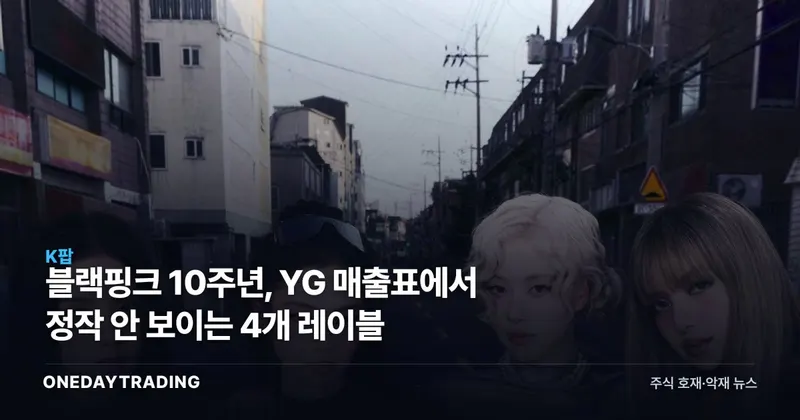 블랙핑크 10주년, YG 매출표에서 정작 안 보이는 4개 레이블