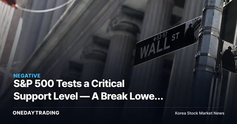 S&P 500 Tests a Critical Support Level — A Break Lower Could Signal Further Correction: A Look at U.S. Equities