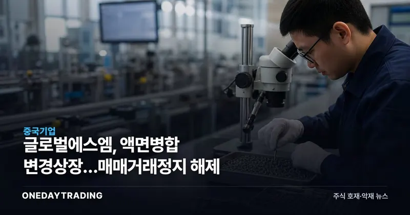 글로벌에스엠, 액면병합 변경상장…매매거래정지 해제