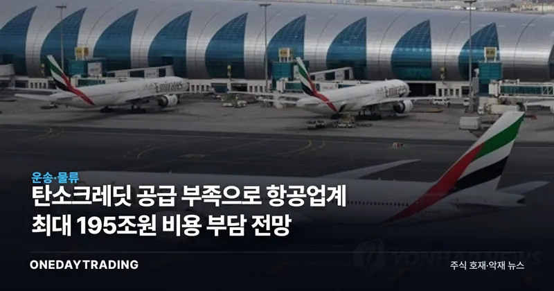 탄소크레딧 공급 부족으로 항공업계 최대 195조원 비용 부담 전망