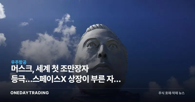 머스크, 세계 첫 조만장자 등극…스페이스X 상장이 부른 자산 1조달러