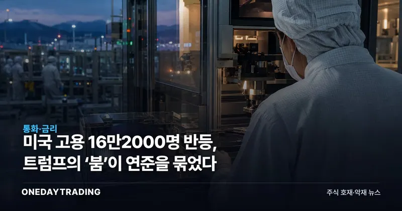 미국 고용 16만2000명 반등, 트럼프의 ‘붐’이 연준을 묶었다