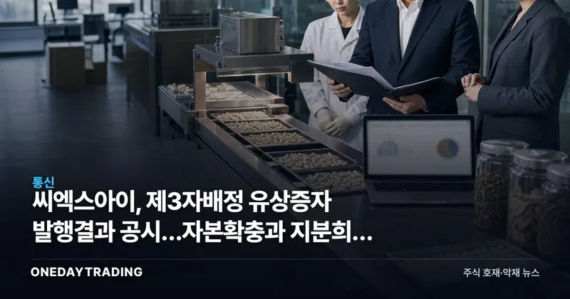 씨엑스아이, 제3자배정 유상증자 발행결과 공시…자본확충과 지분희석 동시에