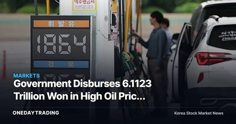 Government Disburses 6.1123 Trillion Won in High Oil Price Relief Payments — 98% Application Rate Sends a Consumption Signal