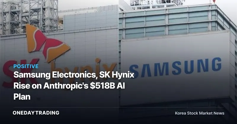 Samsung Electronics, SK Hynix Rise on Anthropic's $518B AI Plan