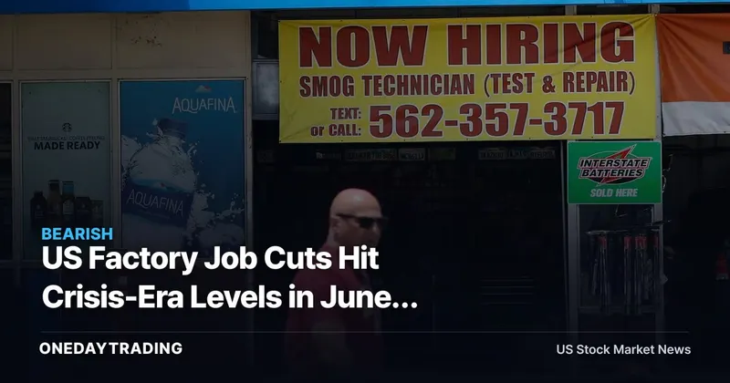 US Factory Job Cuts Hit Crisis-Era Levels in June: Industrial Stocks CAT, DE, HON Face Demand Test