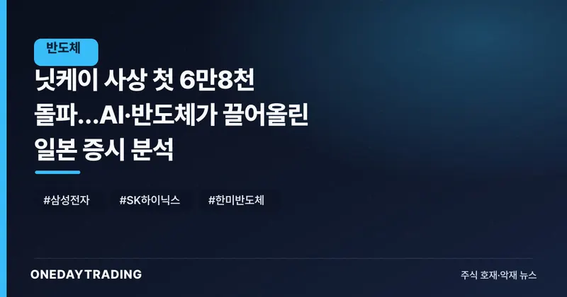 닛케이 사상 첫 6만8천 돌파…AI·반도체가 끌어올린 일본 증시 분석