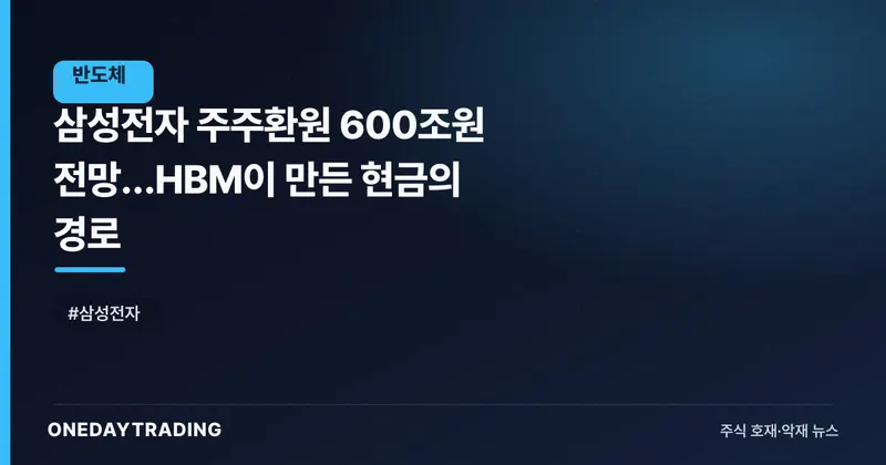 삼성전자 주주환원 600조원 전망…HBM이 만든 현금의 경로