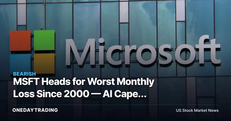 MSFT Heads for Worst Monthly Loss Since 2000 — AI Capex Story Meets Multiple Reality