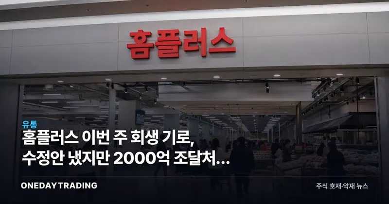 홈플러스 이번 주 회생 기로, 수정안 냈지만 2000억 조달처는 공란