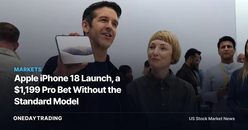 Apple iPhone 18 Launch, a $1,199 Pro Bet Without the Standard Model
