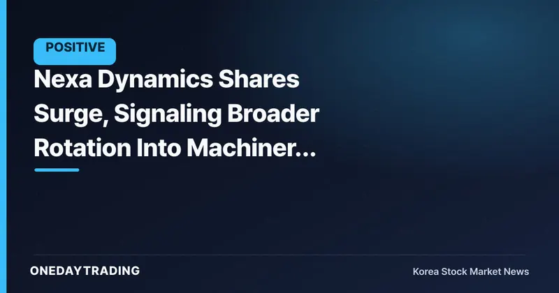 Nexa Dynamics Shares Surge, Signaling Broader Rotation Into Machinery and Equipment Stocks