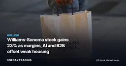 Williams-Sonoma stock gains 23% as margins, AI and B2B offset weak housing