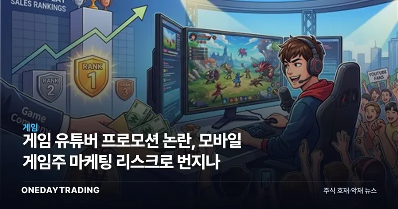 게임 유튜버 프로모션 논란, 모바일 게임주 마케팅 리스크로 번지나