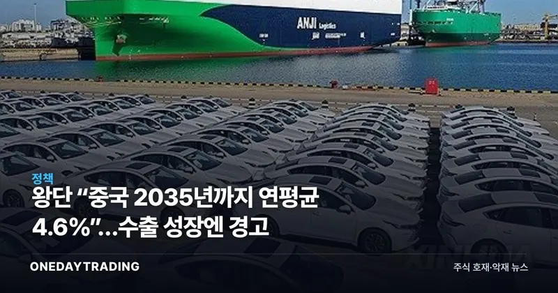 왕단 “중국 2035년까지 연평균 4.6%”…수출 성장엔 경고