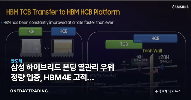 삼성 하이브리드 본딩 열관리 우위 정량 입증, HBM4E 고적층 승부수