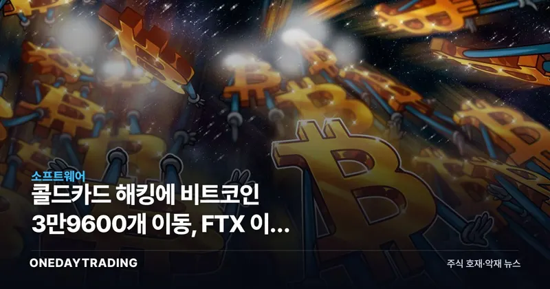 콜드카드 해킹에 비트코인 3만9600개 이동, FTX 이후 최대 소액 러시