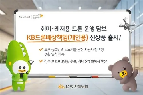 KB손보, 취미용 드론배상책임보험 출시…개인 드론 손해보험 시장 본격화