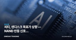 씨티, 샌디스크 목표가 상향 — NAND 반등 신호와 삼성·SK하이닉스 수혜 점검