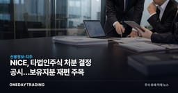 NICE, 타법인주식 처분 결정 공시…보유지분 재편 주목