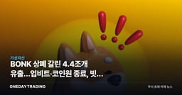 BONK 상폐 갈린 4.4조개 유출…업비트·코인원 종료, 빗썸 해제