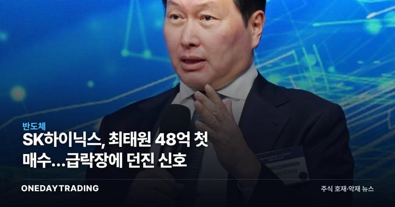 SK하이닉스, 최태원 48억 첫 매수…급락장에 던진 신호