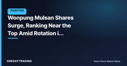 Wonpung Mulsan Shares Surge, Ranking Near the Top Amid Rotation in Textiles and Apparel