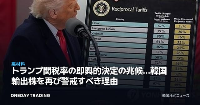 トランプ関税率の即興的決定の兆候…韓国輸出株を再び警戒すべき理由