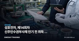 성호전자, 제14회차 신주인수권부사채 만기 전 취득 후 재매각 공시