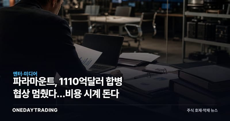 파라마운트, 1110억달러 합병 협상 멈췄다…비용 시계 돈다