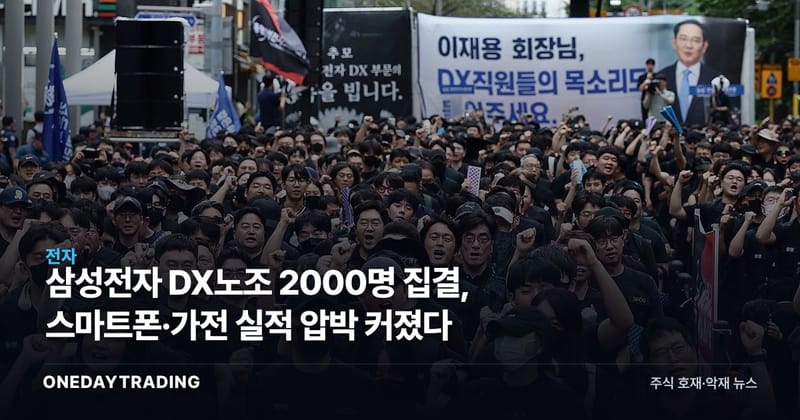 삼성전자 DX노조 2000명 집결, 스마트폰·가전 실적 압박 커졌다