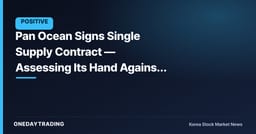 Pan Ocean Signs Single Supply Contract — Assessing Its Hand Against Bulk Freight Volatility