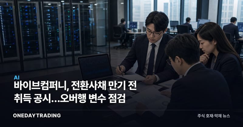 바이브컴퍼니, 전환사채 만기 전 취득 공시…오버행 변수 점검