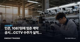 인콘, 1087원에 멈춘 계약 공시…CCTV 수주가 실적을 바꾸려면