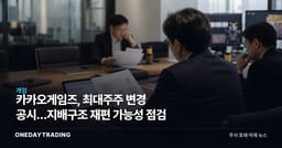카카오게임즈, 최대주주 변경 공시…지배구조 재편 가능성 점검