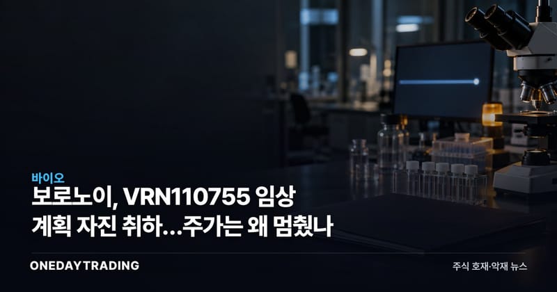 보로노이, VRN110755 임상 계획 자진 취하…주가는 왜 멈췄나