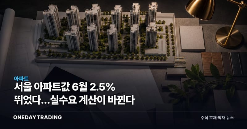 서울 아파트값 6월 2.5% 뛰었다…실수요 계산이 바뀐다